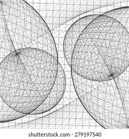 3D Geometric Organic Wireframe Shape Vector 61