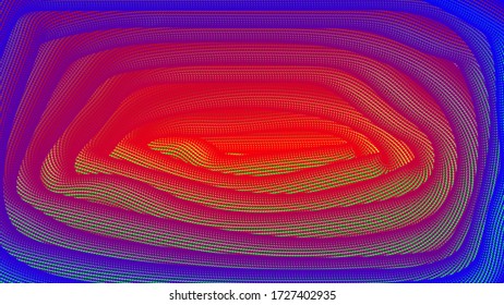 3D geometric pattern. Abstract fluid background. Vector illustration. Dynamic twisted line. Abstract texture for posters, presentations, flyers, invitations, banners. Tunnel perspective.