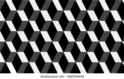 3d geometric pattern vector graphic illustration, perfect for black and white backgrounds