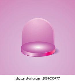 3d geometric pink podium for product placement.