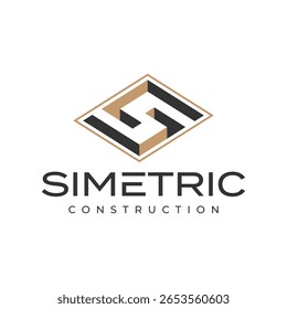 3D geometric S letter logo for strong and modern construction
