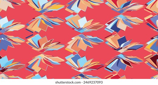 3d geometric seamless pattern. Fashion colored simple shapes graphic pattern. Abstract mosaic artwork. 