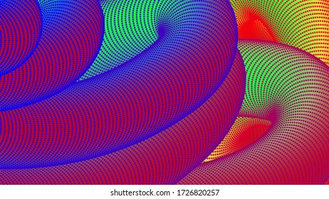 3D geometric shape tube. Abstract fluid background. Vector illustration. Dynamic twisted line. Abstract texture for posters, presentations, flyers, invitations, banners