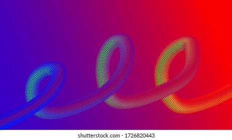 3D geometric shape tube. Abstract fluid background. Vector illustration. Dynamic twisted line. Abstract texture for posters, presentations, flyers, invitations, banners