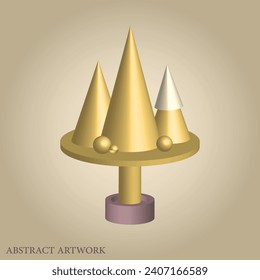3D geometric shapes. Abstract 3d shapes.