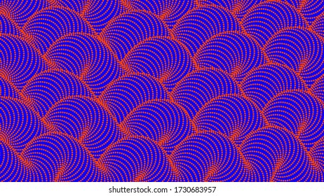 3D geometric shapes abstract blue red background. Vector illustration. Dynamic twisted line. Giant abstract figures in the form of a pipe. Abstract texture for posters, presentations, flyers