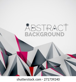 3d geometric shapes in the air. Vector abstract background. Business futuristic presentation layout or web interface or app cover. Universal composition