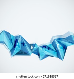 3d geometric shapes in the air. Vector abstract background. Business futuristic presentation layout or web interface or app cover. Universal composition