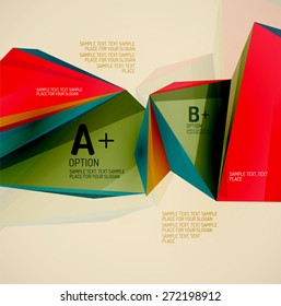 3d geometric shapes in the air. Vector abstract background. Business futuristic presentation layout or web interface or app cover. Universal composition