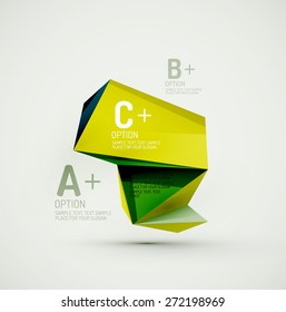 3d geometric shapes in the air. Vector abstract background. Business futuristic presentation layout or web interface or app cover. Universal composition