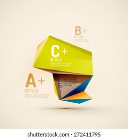 3d geometric shapes in the air. Vector abstract background. Business futuristic presentation layout or web interface or app cover. Universal composition