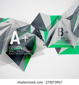3d geometric shapes in the air. Vector abstract background. Business futuristic presentation layout or web interface or app cover. Universal composition