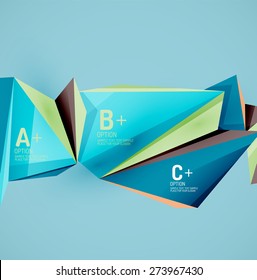 3d geometric shapes in the air. Vector abstract background. Business futuristic presentation layout or web interface or app cover. Universal composition