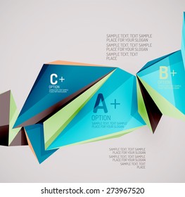 3d geometric shapes in the air. Vector abstract background. Business futuristic presentation layout or web interface or app cover. Universal composition