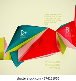 3 d formas geométricas en el aire. Fondo abstracto vectorial. Diseño de presentación futurista de negocios o interfaz web o portada de aplicación. Composición universal