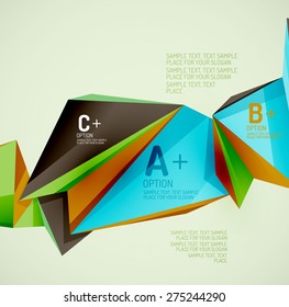 3D geometrische Formen in der Luft. Abstrakter Vektorhintergrund. Business Futuristic Präsentation Layout oder Web Interface oder App Cover. Universalzusammensetzung