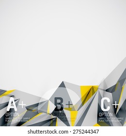 3 d formas geométricas en el aire. Fondo abstracto vectorial. Diseño de presentación futurista de negocios o interfaz web o portada de aplicación. Composición universal
