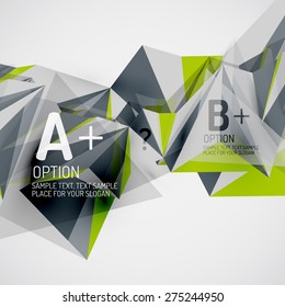 3d geometric shapes in the air. Vector abstract background. Business futuristic presentation layout or web interface or app cover. Universal composition