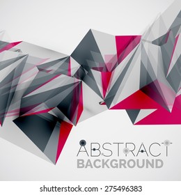 3d geometric shapes in the air. Vector abstract background. Business futuristic presentation layout or web interface or app cover. Universal composition