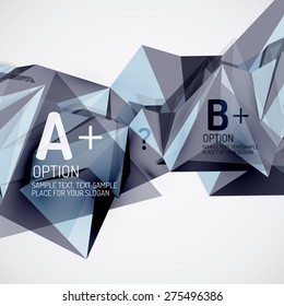 3 d formas geométricas en el aire. Fondo abstracto vectorial. Diseño de presentación futurista de negocios o interfaz web o portada de aplicación. Composición universal