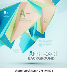3D geometrische Formen in der Luft. Abstrakter Vektorhintergrund. Business Futuristic Präsentation Layout oder Web Interface oder App Cover. Universalzusammensetzung