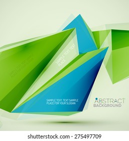 3d geometric shapes in the air. Vector abstract background. Business futuristic presentation layout or web interface or app cover. Universal composition