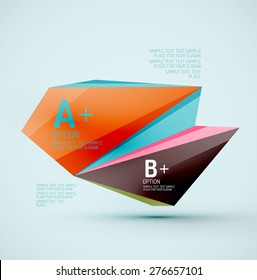3d geometric shapes in the air. Vector abstract background. Business futuristic presentation layout or web interface or app cover. Universal composition