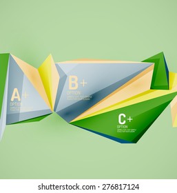 3d geometric shapes in the air. Vector abstract background. Business futuristic presentation layout or web interface or app cover. Universal composition