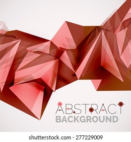 3d geometric shapes in the air. Vector abstract background. Business futuristic presentation layout or web interface or app cover. Universal composition