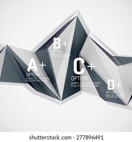 3d geometric shapes in the air. Vector abstract background. Business futuristic presentation layout or web interface or app cover. Universal composition