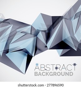 3d geometric shapes in the air. Vector abstract background. Business futuristic presentation layout or web interface or app cover. Universal composition
