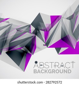 3d geometric shapes in the air. Vector abstract background. Business futuristic presentation layout or web interface or app cover. Universal composition