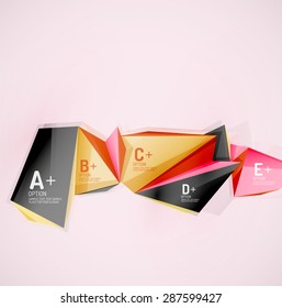 3 d formas geométricas en el aire. Fondo abstracto vectorial. Diseño de presentación futurista de negocios o interfaz web o portada de aplicación. Composición universal