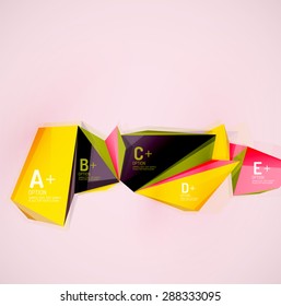 3d geometric shapes in the air. Vector abstract background. Business futuristic presentation layout or web interface or app cover. Universal composition