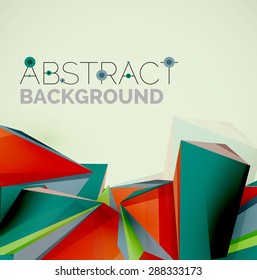 3d geometric shapes in the air. Vector abstract background. Business futuristic presentation layout or web interface or app cover. Universal composition