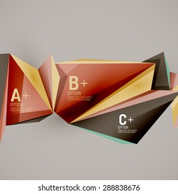3 d formas geométricas en el aire. Fondo abstracto vectorial. Diseño de presentación futurista de negocios o interfaz web o portada de aplicación. Composición universal