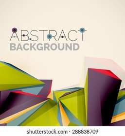 3d geometric shapes in the air. Vector abstract background. Business futuristic presentation layout or web interface or app cover. Universal composition