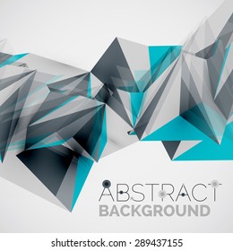 3D geometrische Formen in der Luft. Abstrakter Vektorhintergrund. Business Futuristic Präsentation Layout oder Web Interface oder App Cover. Universalzusammensetzung