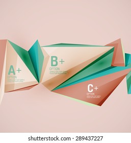 3d geometric shapes in the air. Vector abstract background. Business futuristic presentation layout or web interface or app cover. Universal composition