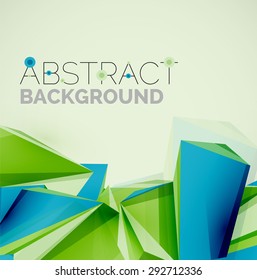 3D geometrische Formen in der Luft. Abstrakter Vektorhintergrund. Business Futuristic Präsentation Layout oder Web Interface oder App Cover. Universalzusammensetzung