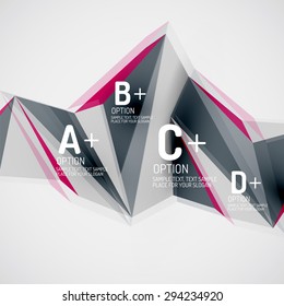 3d geometric shapes in the air. Vector abstract background. Business futuristic presentation layout or web interface or app cover. Universal composition