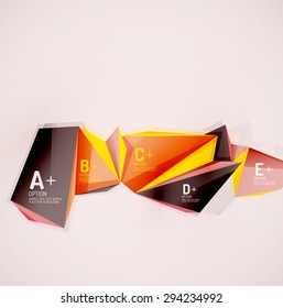 3d geometric shapes in the air. Vector abstract background. Business futuristic presentation layout or web interface or app cover. Universal composition