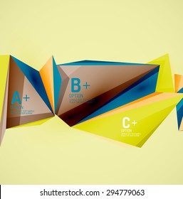3d geometric shapes in the air. Vector abstract background. Business futuristic presentation layout or web interface or app cover. Universal composition