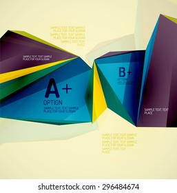 3 d formas geométricas en el aire. Fondo abstracto vectorial. Diseño de presentación futurista de negocios o interfaz web o portada de aplicación. Composición universal