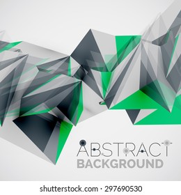 3D geometrische Formen in der Luft. Abstrakter Vektorhintergrund. Business Futuristic Präsentation Layout oder Web Interface oder App Cover. Universalzusammensetzung