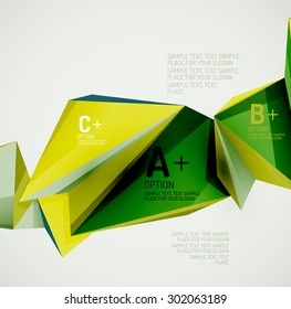 3d geometric shapes in the air. Vector abstract background. Business futuristic presentation layout or web interface or app cover. Universal composition