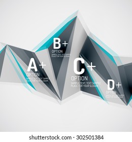 3d geometric shapes in the air. Vector abstract background. Business futuristic presentation layout or web interface or app cover. Universal composition