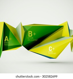 3d geometric shapes in the air. Vector abstract background. Business futuristic presentation layout or web interface or app cover. Universal composition