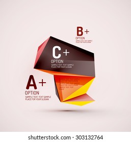 3d geometric shapes in the air. Vector abstract background. Business futuristic presentation layout or web interface or app cover. Universal composition