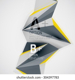3 d formas geométricas en el aire. Fondo abstracto vectorial. Diseño de presentación futurista de negocios o interfaz web o portada de aplicación. Composición universal